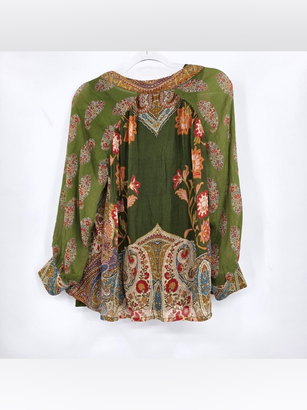 Soft Surroundings Desert Flower Tunic Blouse Printed Green Large Built In Tank - Picture 7 of 7